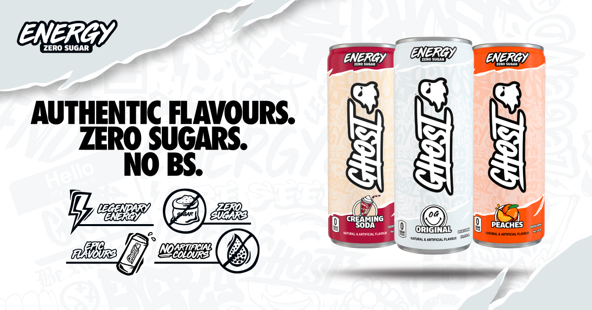 GHOST ENERGY 250mL can zero sugar energy drink front packaging